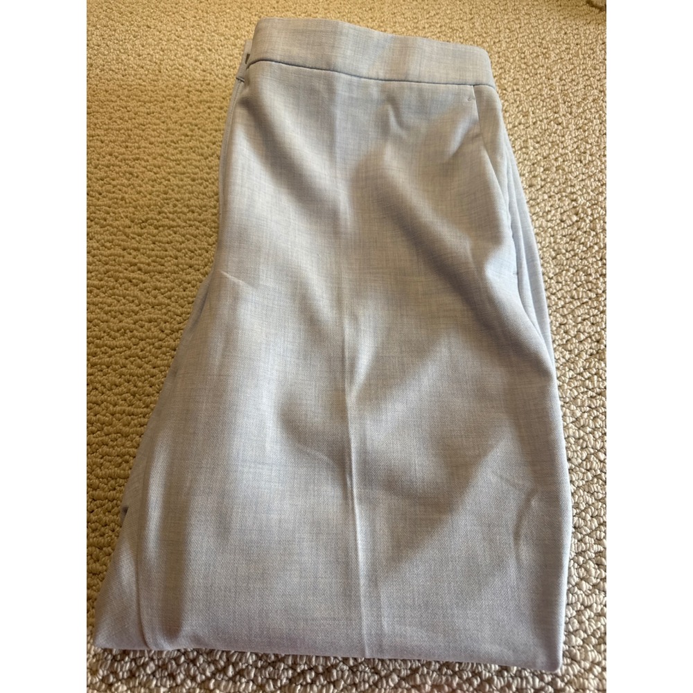 Ann Taylor Curvy Fit Ankle Pants Light Blue 14 High Rise Slim Leg Cuffed Hem
